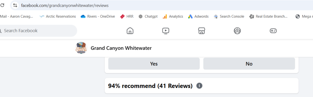 Facebook Grand Canyon whitewater rafting company reviews total.