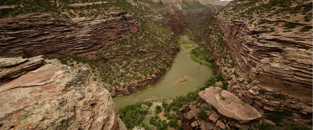 looking down into Lodore Canyon on the Green River