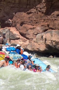 Motor Raft in whitewater on Grand Canyon River Tour
