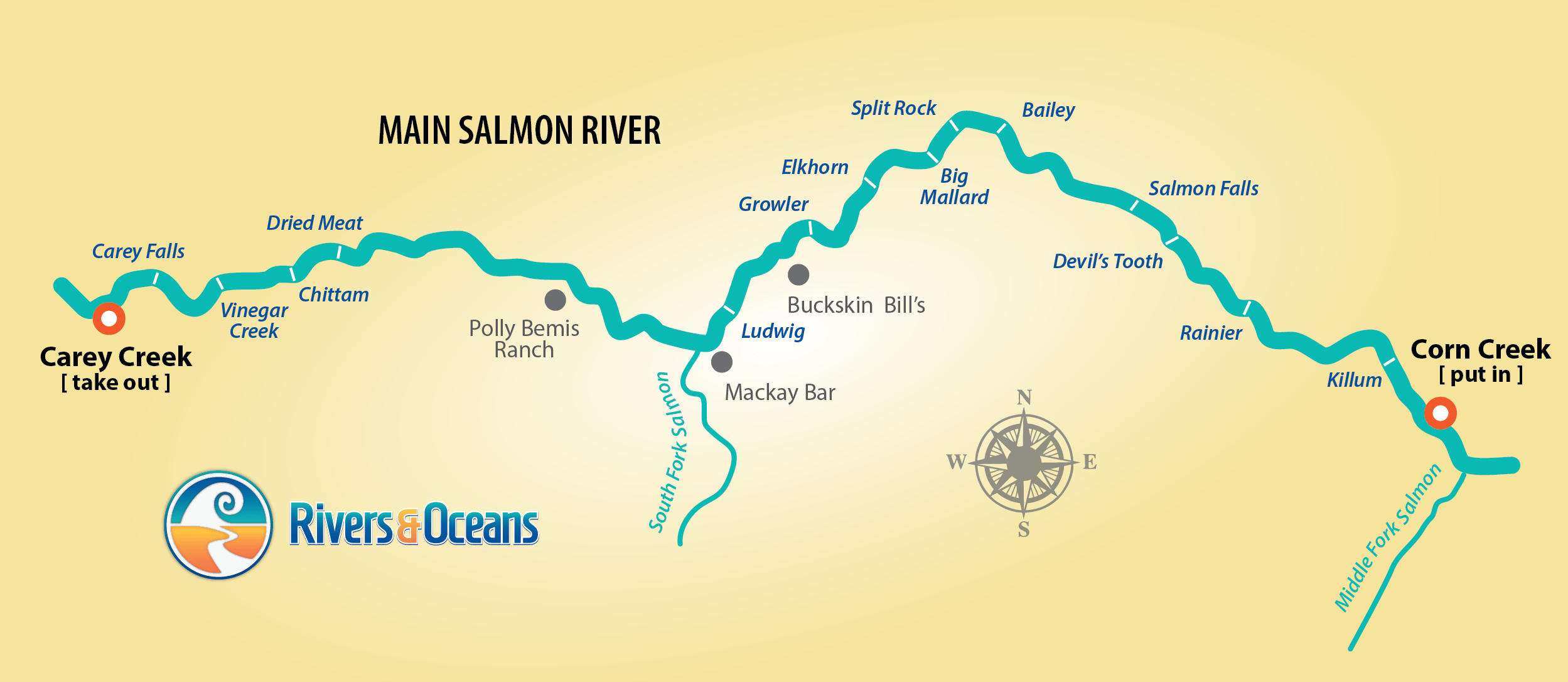 Salmon River Rafting Idaho S Grand Canyon Rivers Oceans   Main Salmon Idaho Map 3287718 