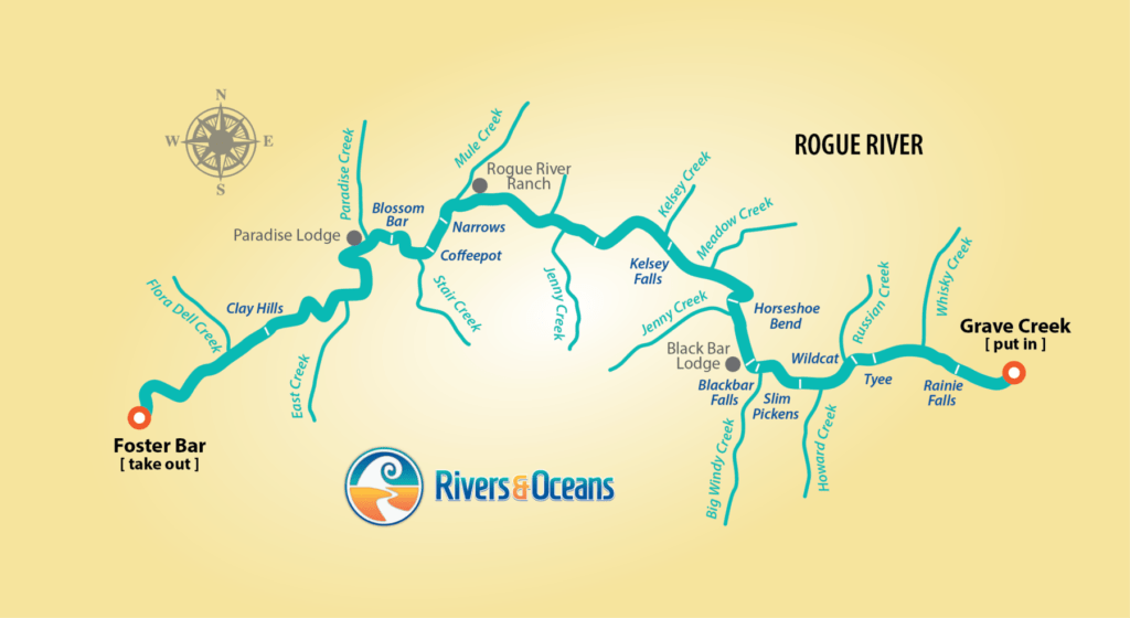 rogue river rafting map