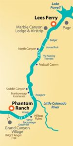 Colorado River Map from Lees Ferry to Phantom Ranch
