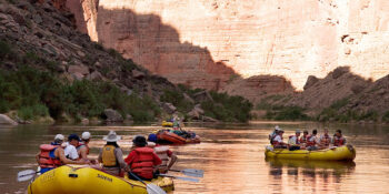 rafters in the upper portion of the Grand Canyon on the Colorado River