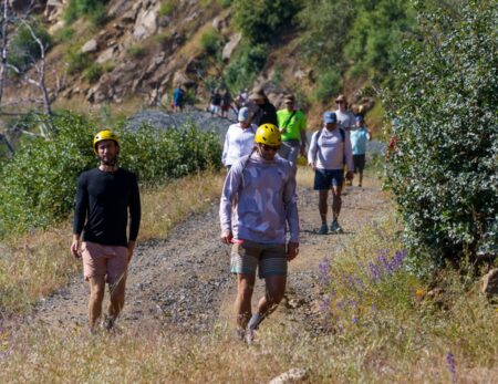 Hiking South Fork Tuolumne Road to go rafting