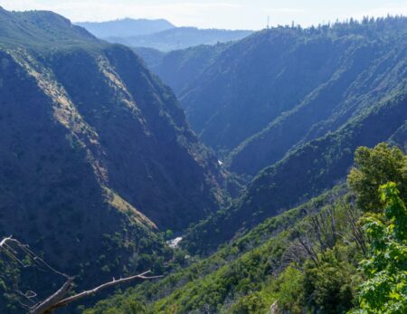 View looking into the Tuolumne river canyon