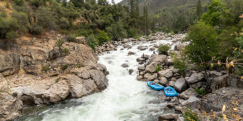 Cherry Creek Upper Tuolumne river flowing at around 1200 cfs down Lumsden Falls