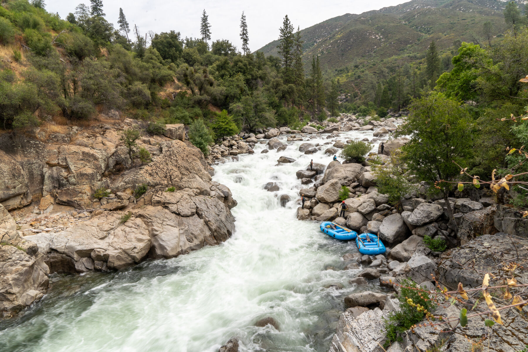 Cherry Creek Upper Tuolumne river flowing at around 1200 cfs down Lumsden Falls